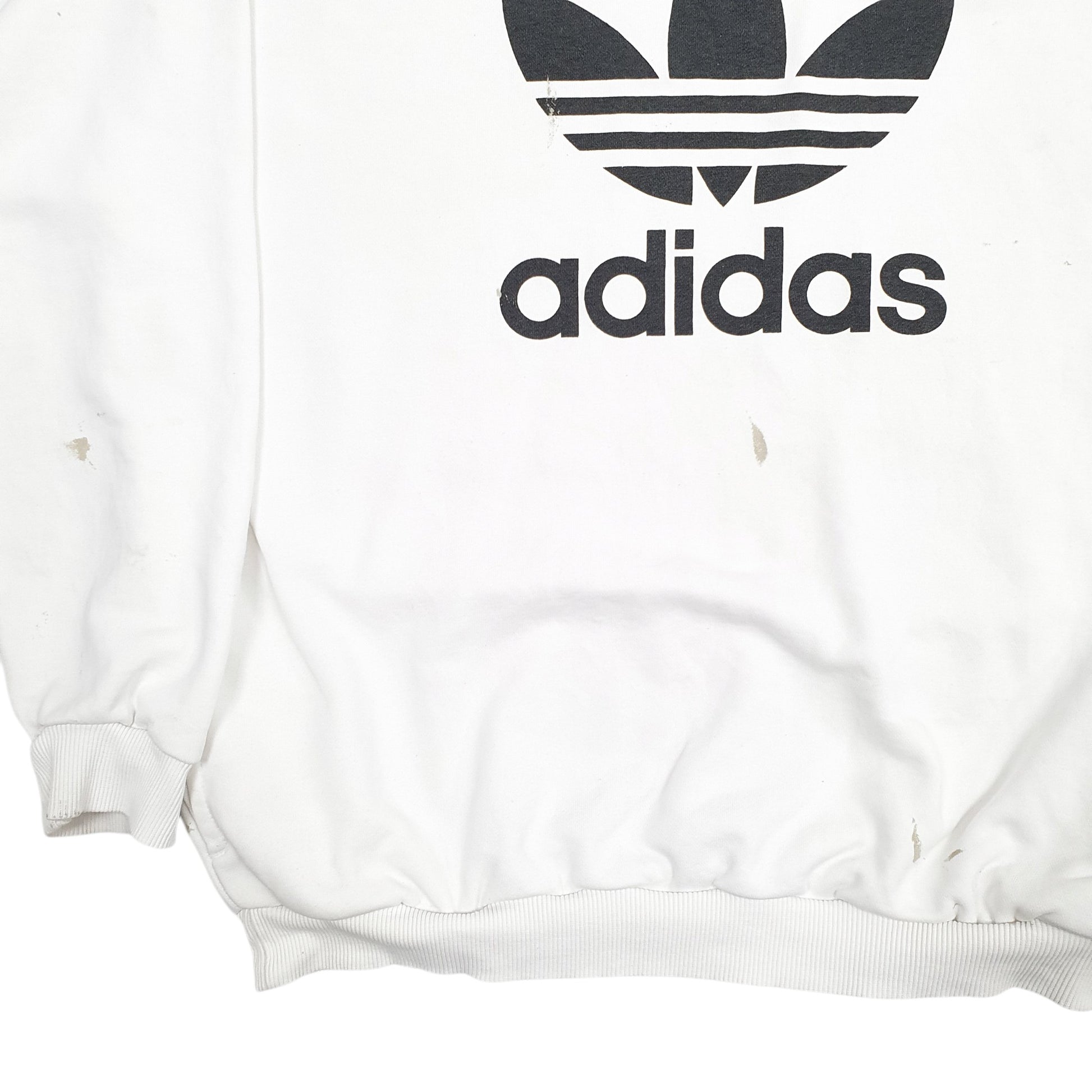 Mens White Adidas  Crewneck Jumper