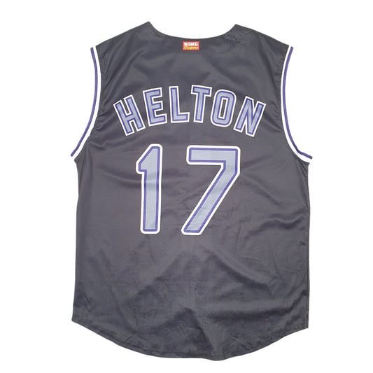 Mens Black Coyote Promotions MLB Baseball Jersey Colorado Rockies Sleeveless Short Sleeve T Shirt