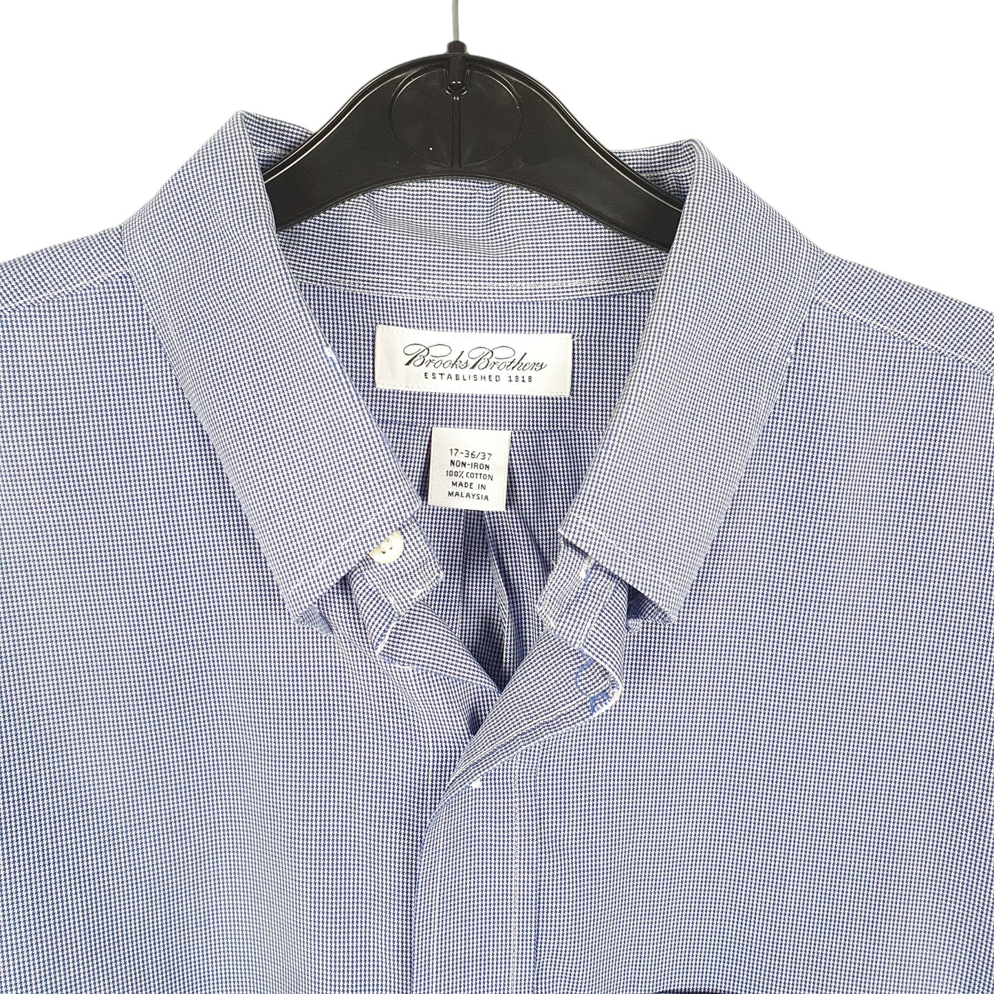 Mens Blue Brooks Brothers Houndstooth Long Sleeve Shirt