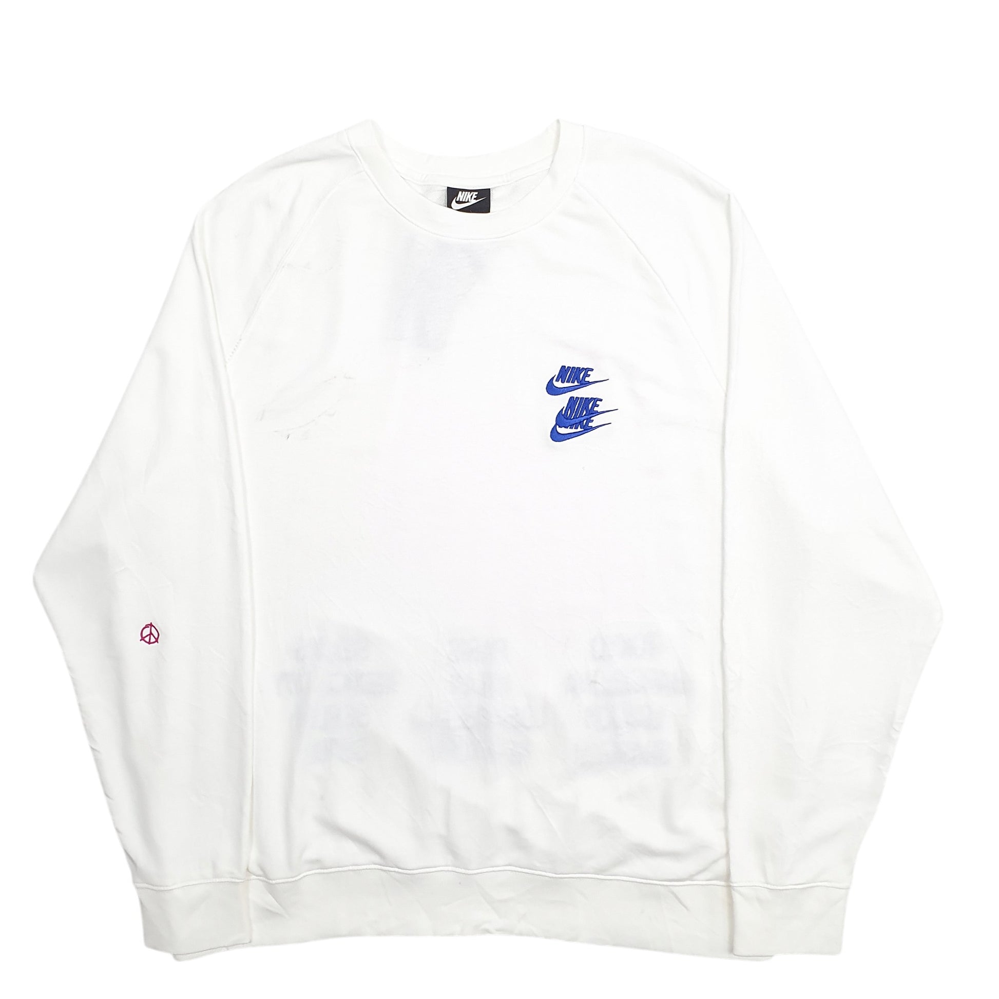 Mens White Nike Goddess Of Victory Crewneck Jumper