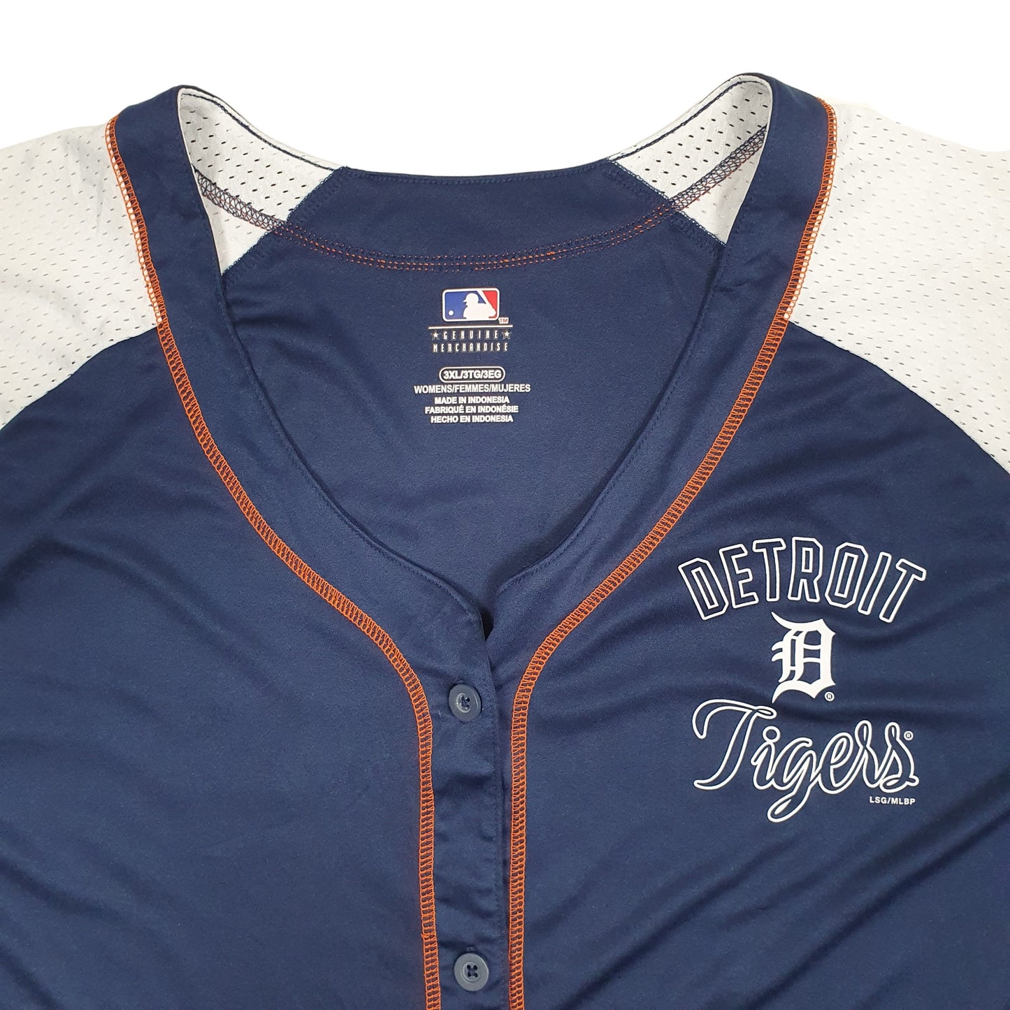 Womens Navy MLB MLB Baseball Jersey Detroit Tigers Short Sleeve T Shirt