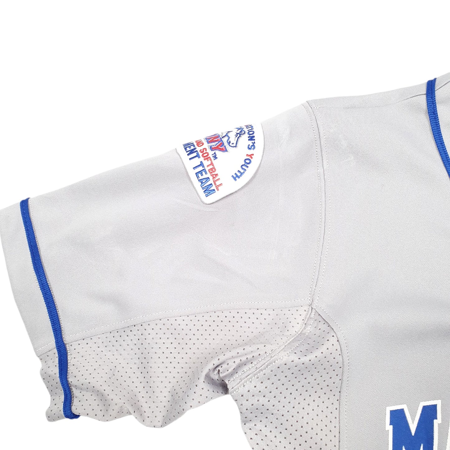 Mens Grey Champro Sports Baseball Jersey Maple Valley Little League Short Sleeve T Shirt