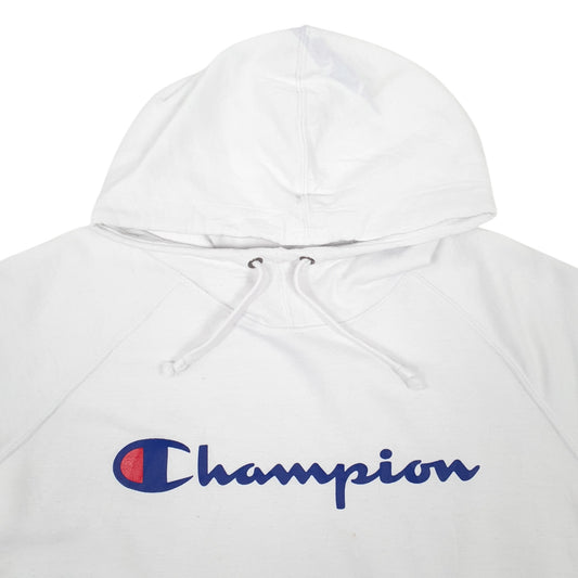 Womens White Champion Spellout Hoodie Jumper