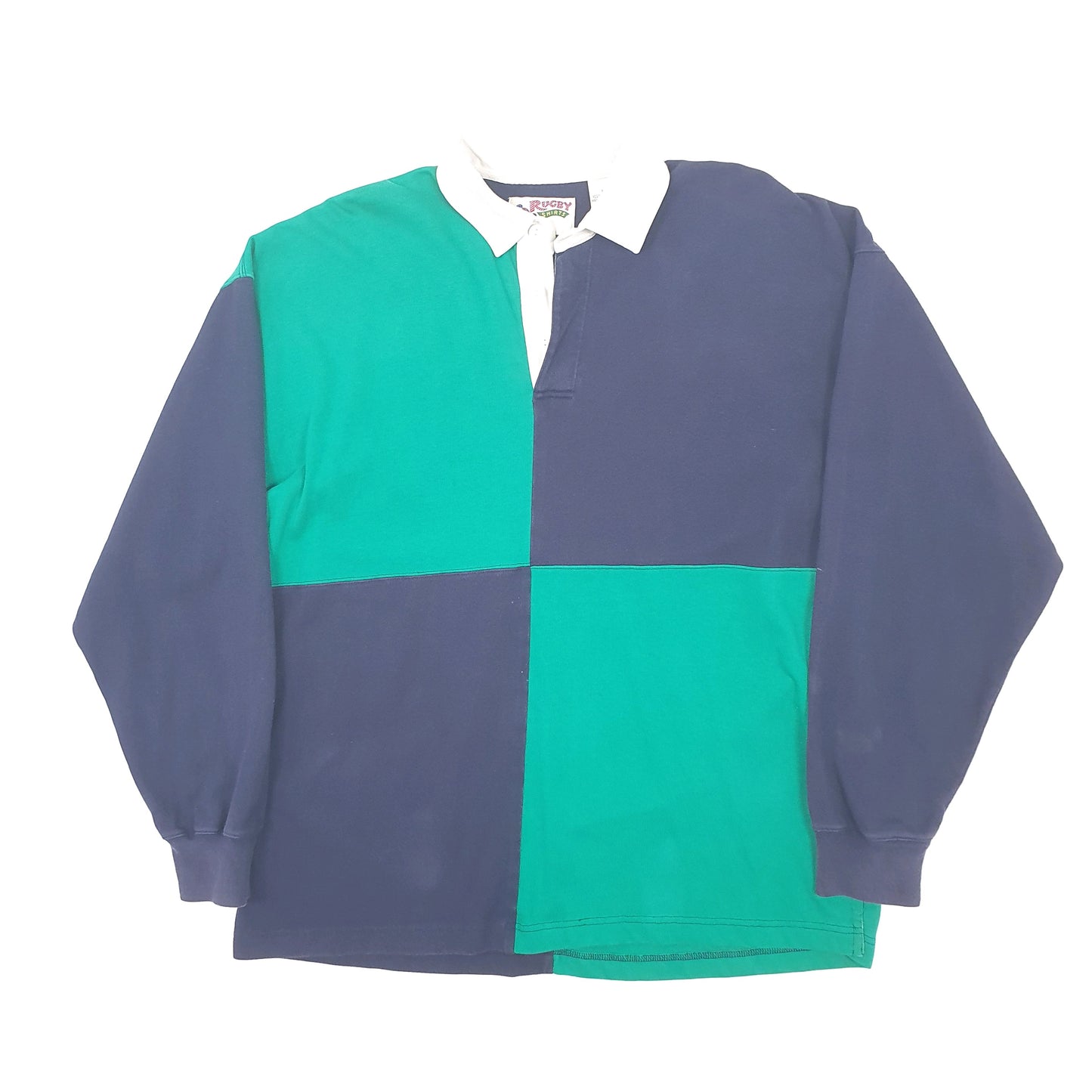 Mens Navy Saville Row Rugby Long Sleeve Polo Shirt