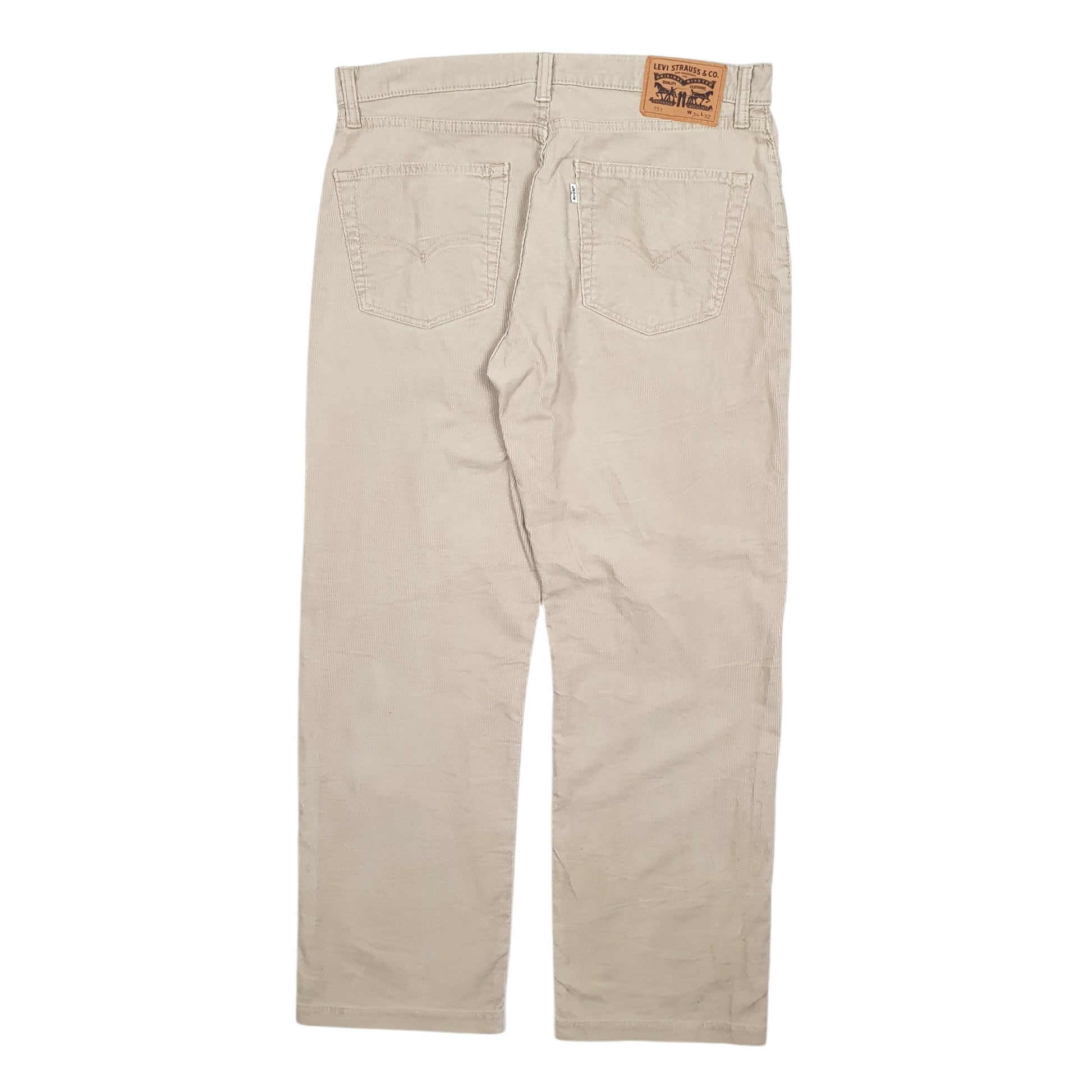 Mens Beige Levis 751 Corduroy Trousers