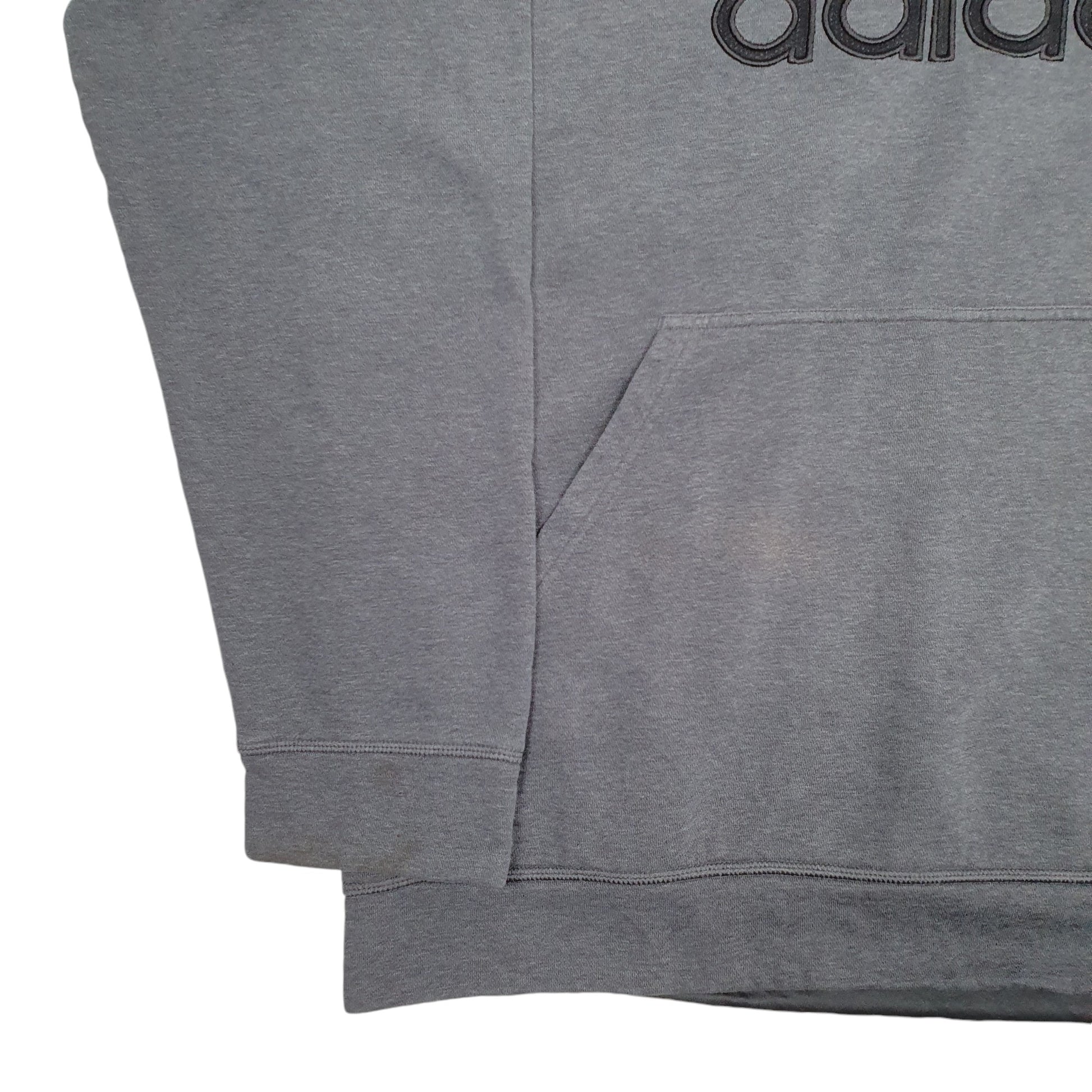 Mens Grey Adidas Spellout Hoodie Jumper