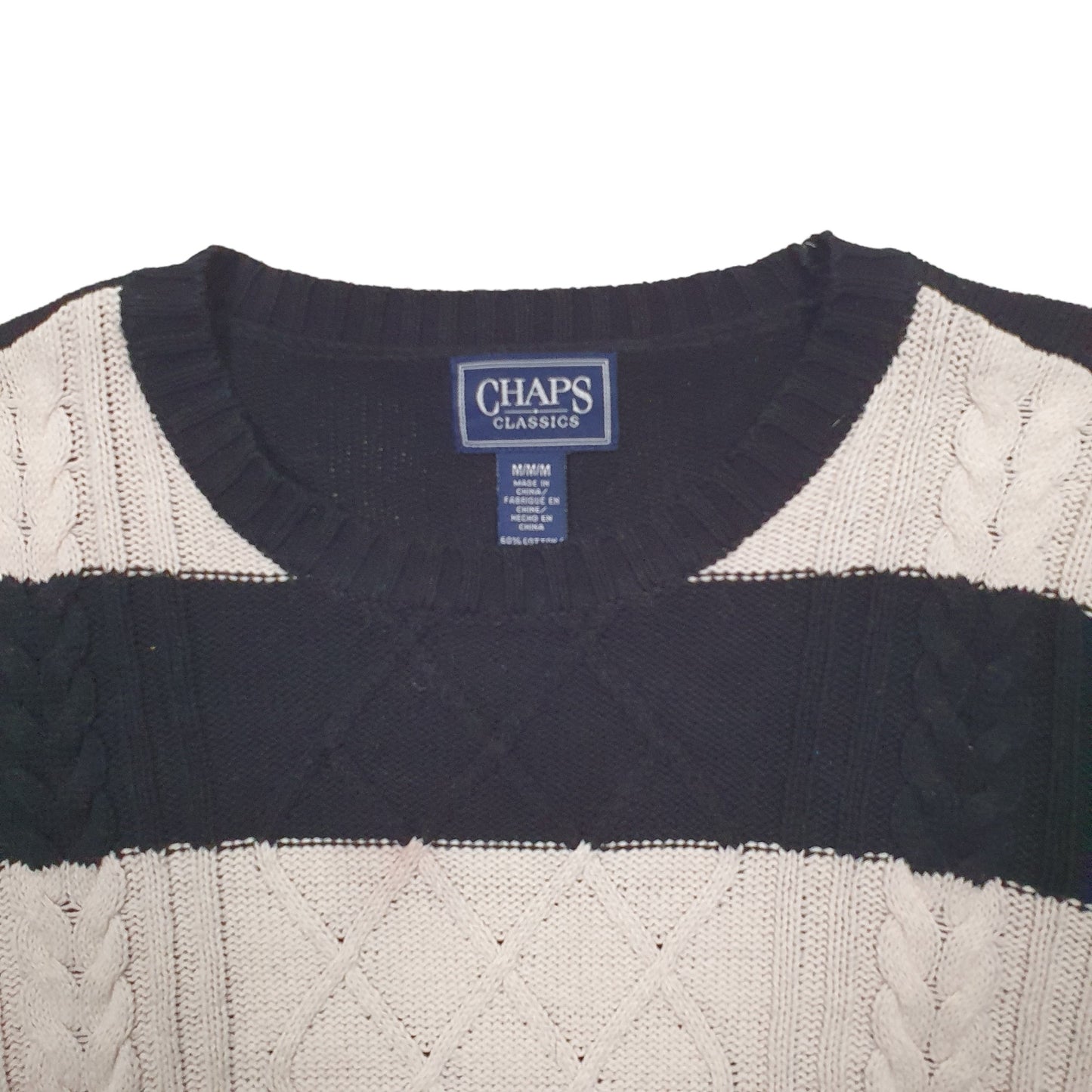 Mens Black Chaps Knit Crewneck Jumper