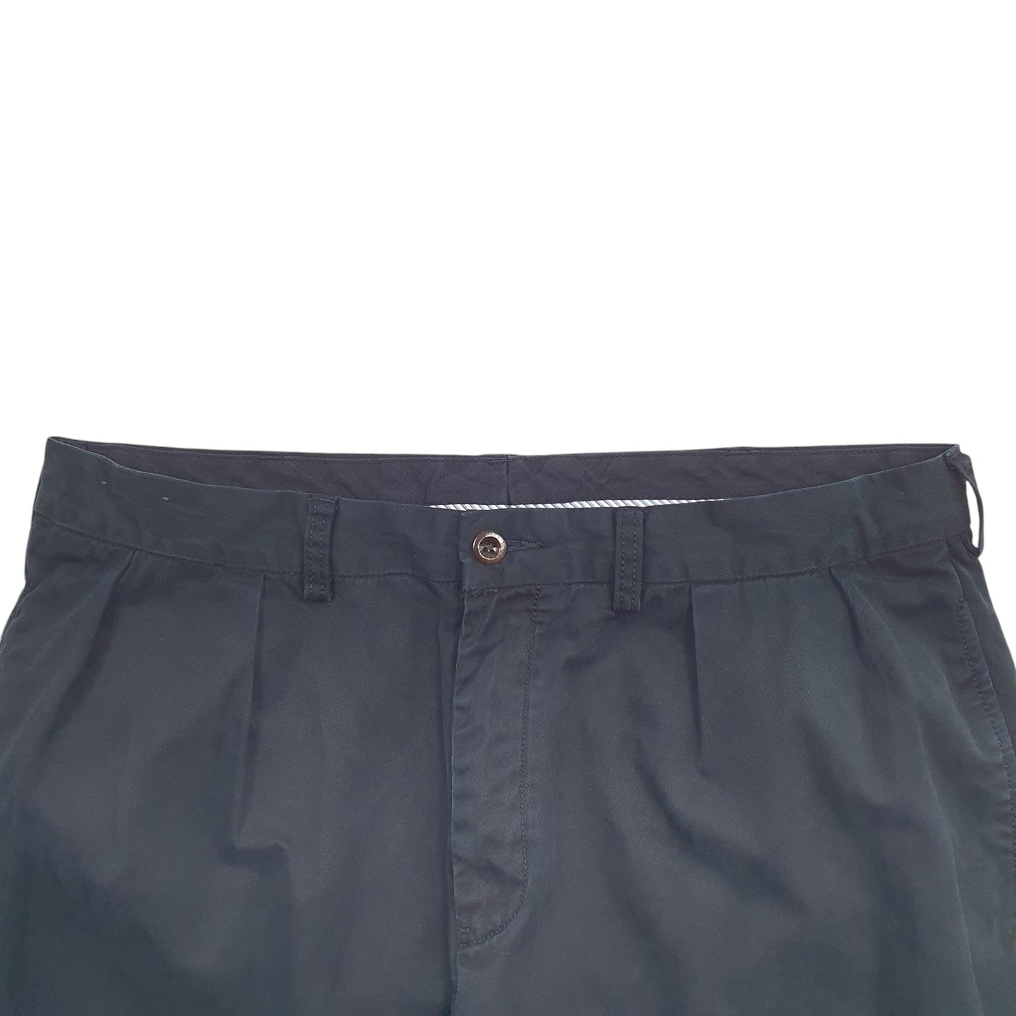 Mens Black Polo Ralph Lauren Double Pleated Vintage 2000's Chino Trousers
