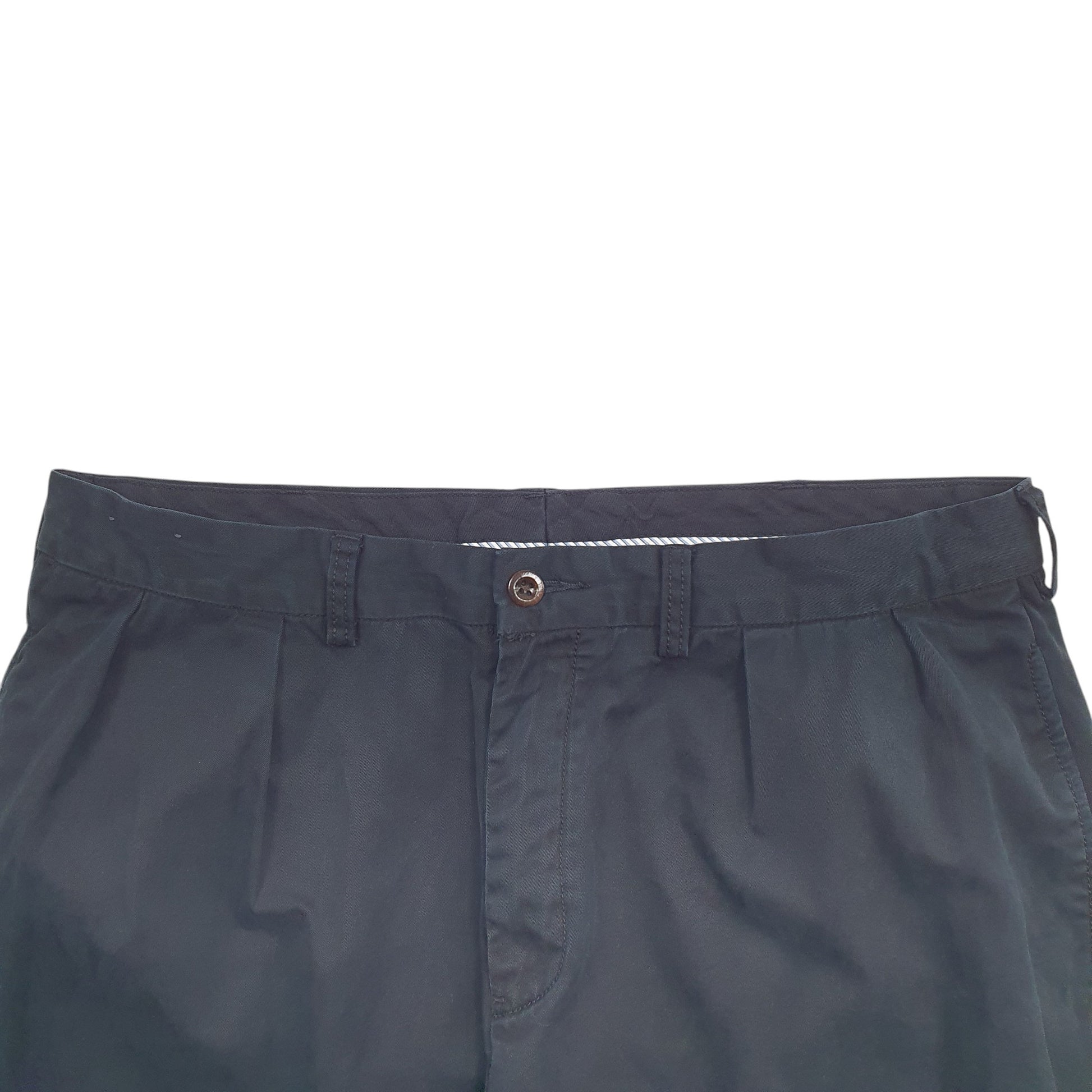 Mens Black Polo Ralph Lauren Double Pleated Vintage 2000's Chino Trousers