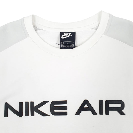 Mens White Nike Nike Air Raised Spellout Crewneck Jumper