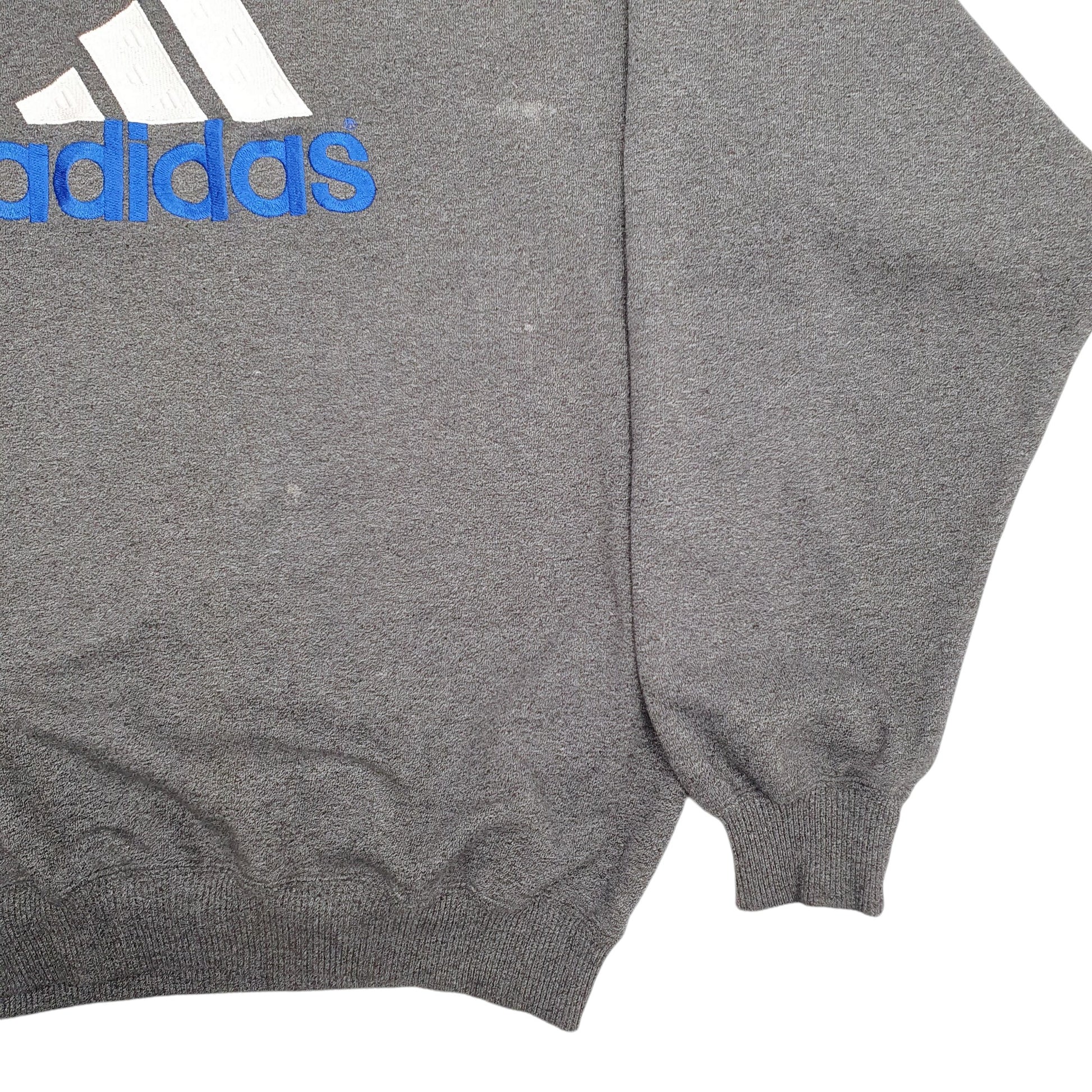 Mens Grey Adidas Spellout Vintage 90's Crewneck Jumper