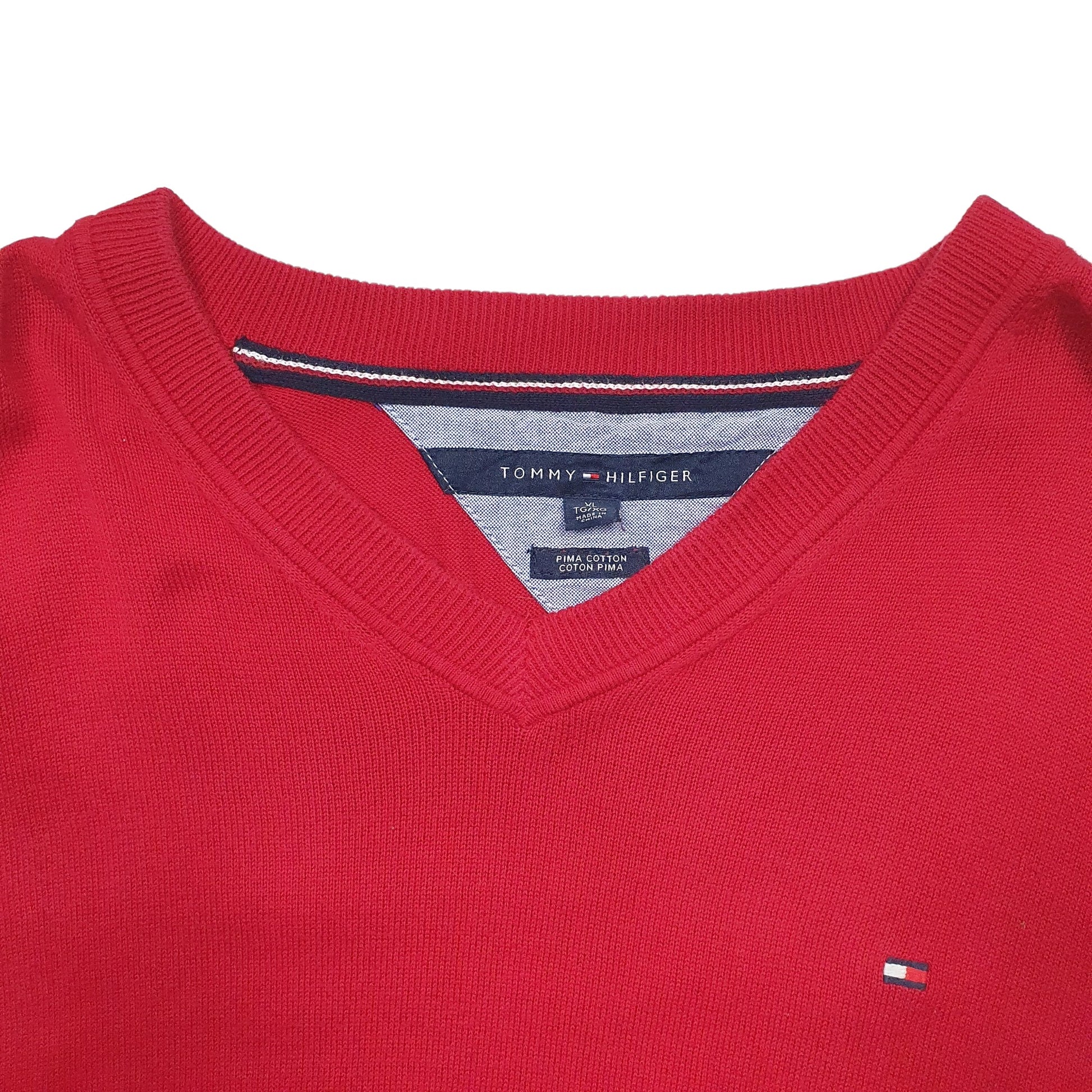 Mens Red Tommy Hilfiger Knit Crewneck Jumper