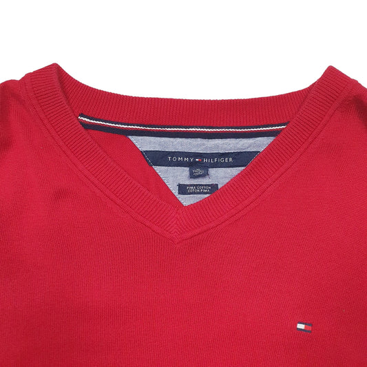 Mens Red Tommy Hilfiger Knit Crewneck Jumper