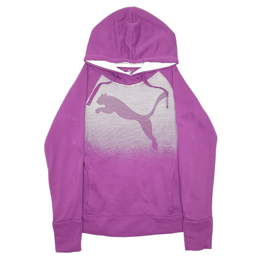 Womens Purple Puma Active Gym Workout Hoodie Jumper