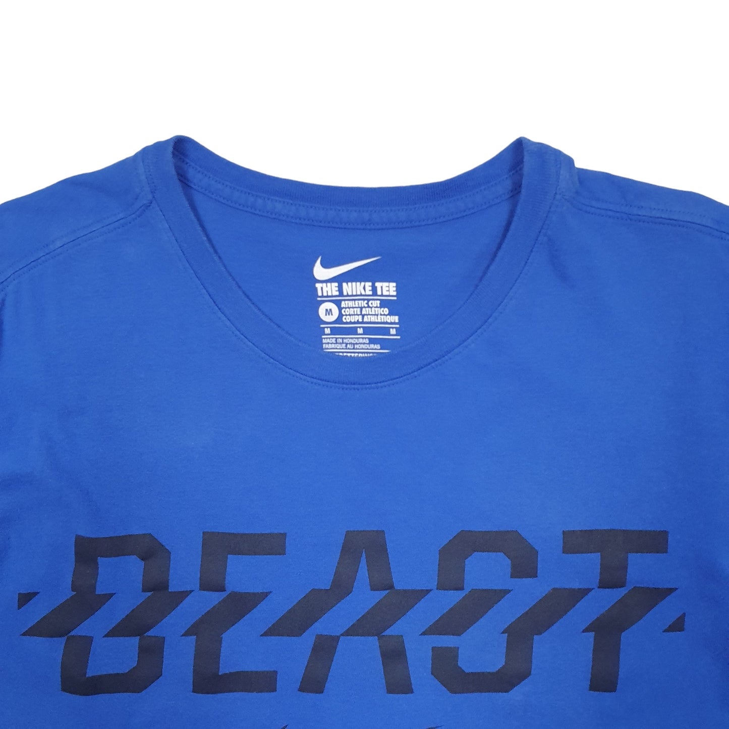Mens Blue Nike Beast Spellout Short Sleeve T Shirt