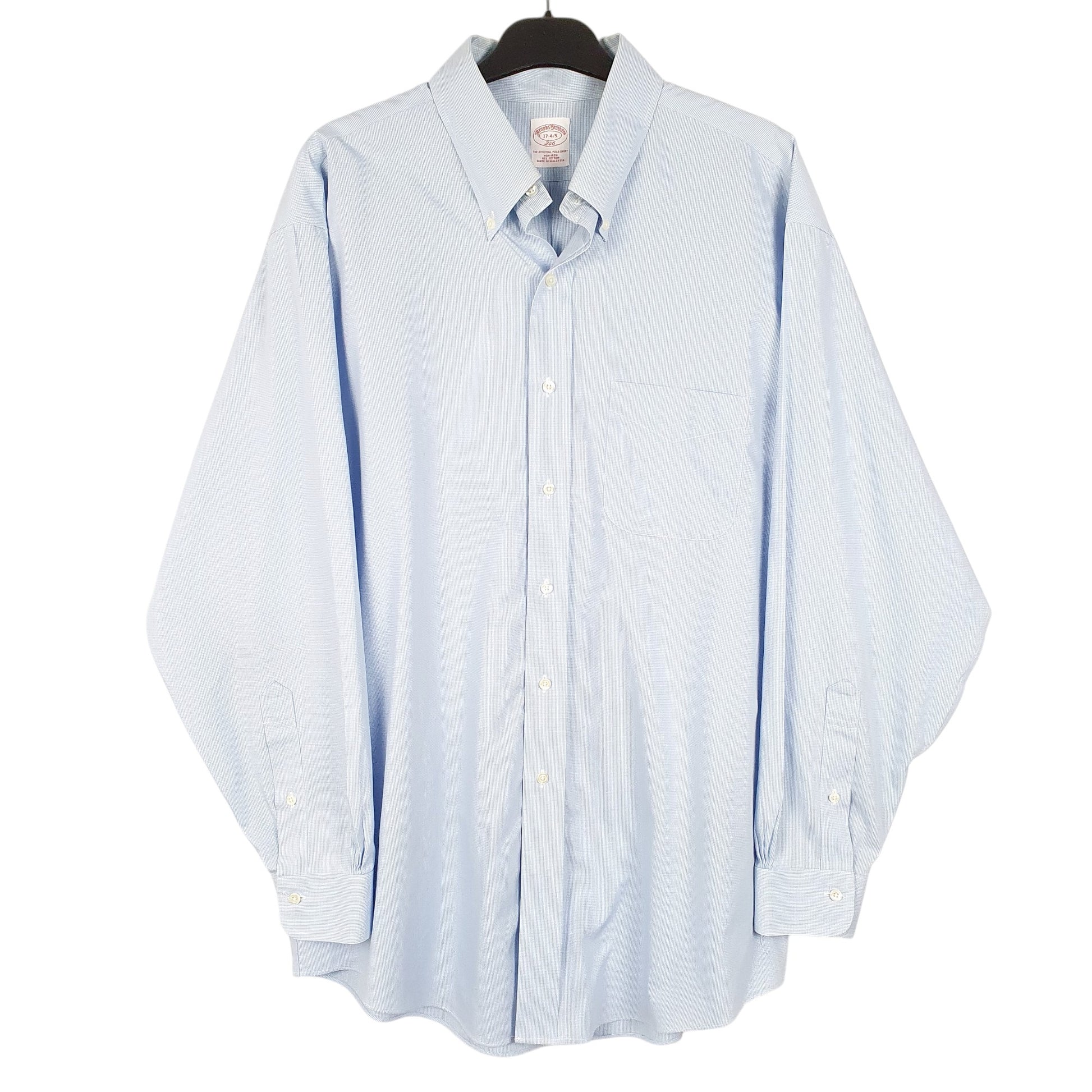 Mens Blue Brooks Brothers Houndstooth Long Sleeve Shirt