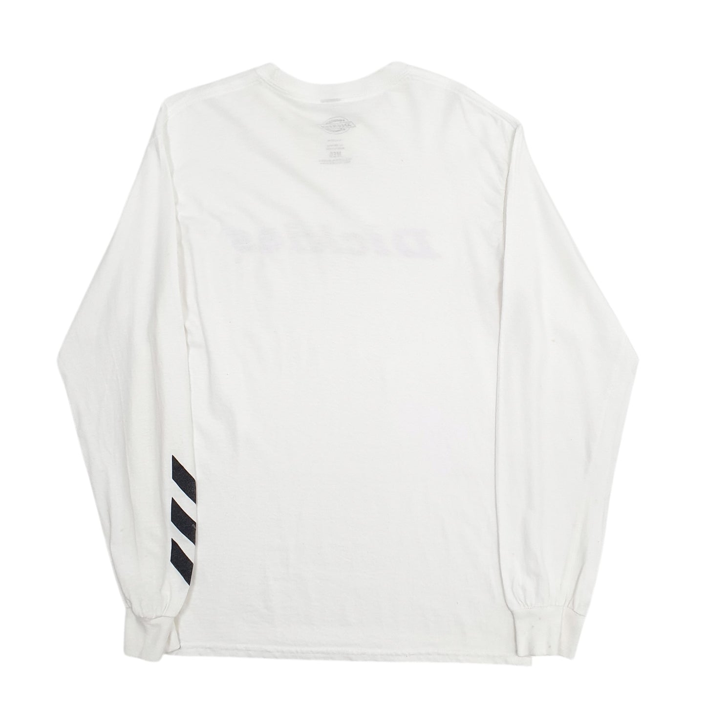 Mens White Dickies Spellout Long Sleeve T Shirt