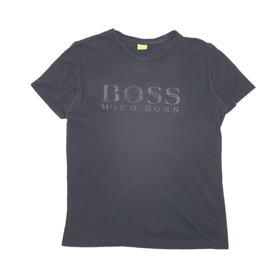 Mens Black Hugo Boss Spellout Short Sleeve T Shirt