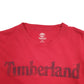 Mens Red Timberland Spellout Short Sleeve T Shirt