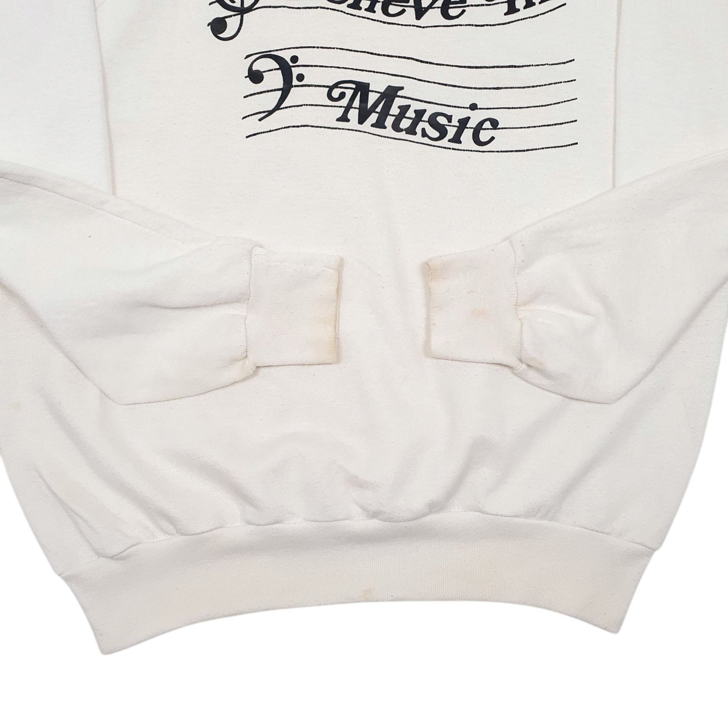 Mens White Unbranded Vintage 80s 90s Crewneck Jumper