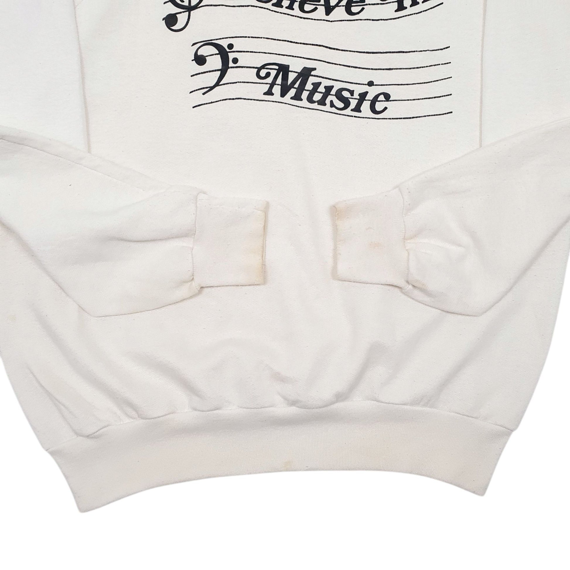 Mens White Unbranded Vintage 80s 90s Crewneck Jumper