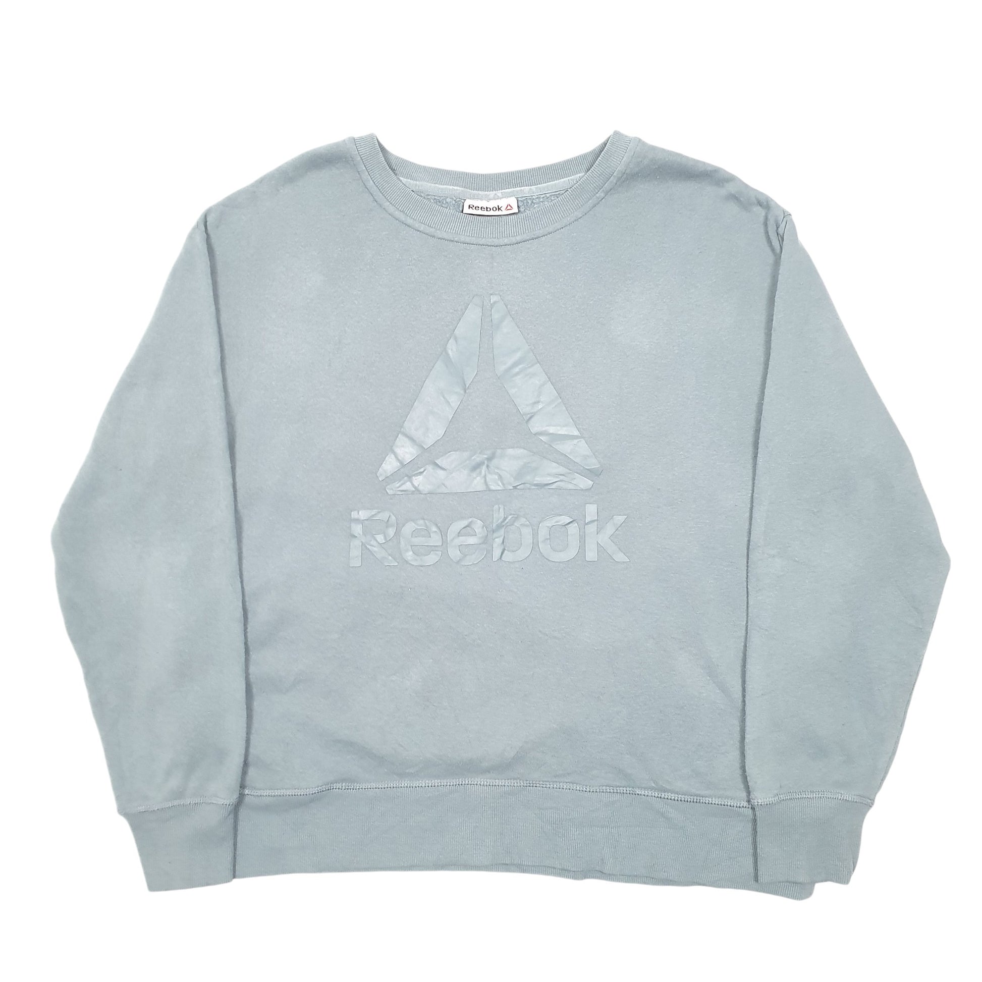 Womens Green Reebok Spellout Workout Gym Crewneck Jumper