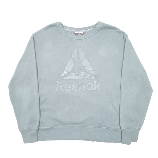 Womens Green Reebok Spellout Workout Gym Crewneck Jumper