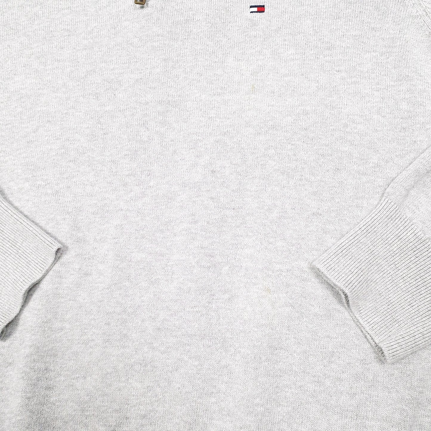 Mens Grey Tommy Hilfiger Knit Quarter Zip Jumper