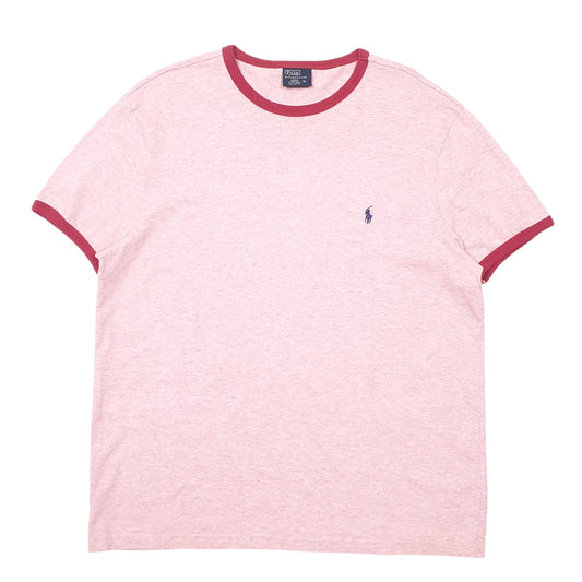 Mens Pink Polo Ralph Lauren Ringer Short Sleeve T Shirt
