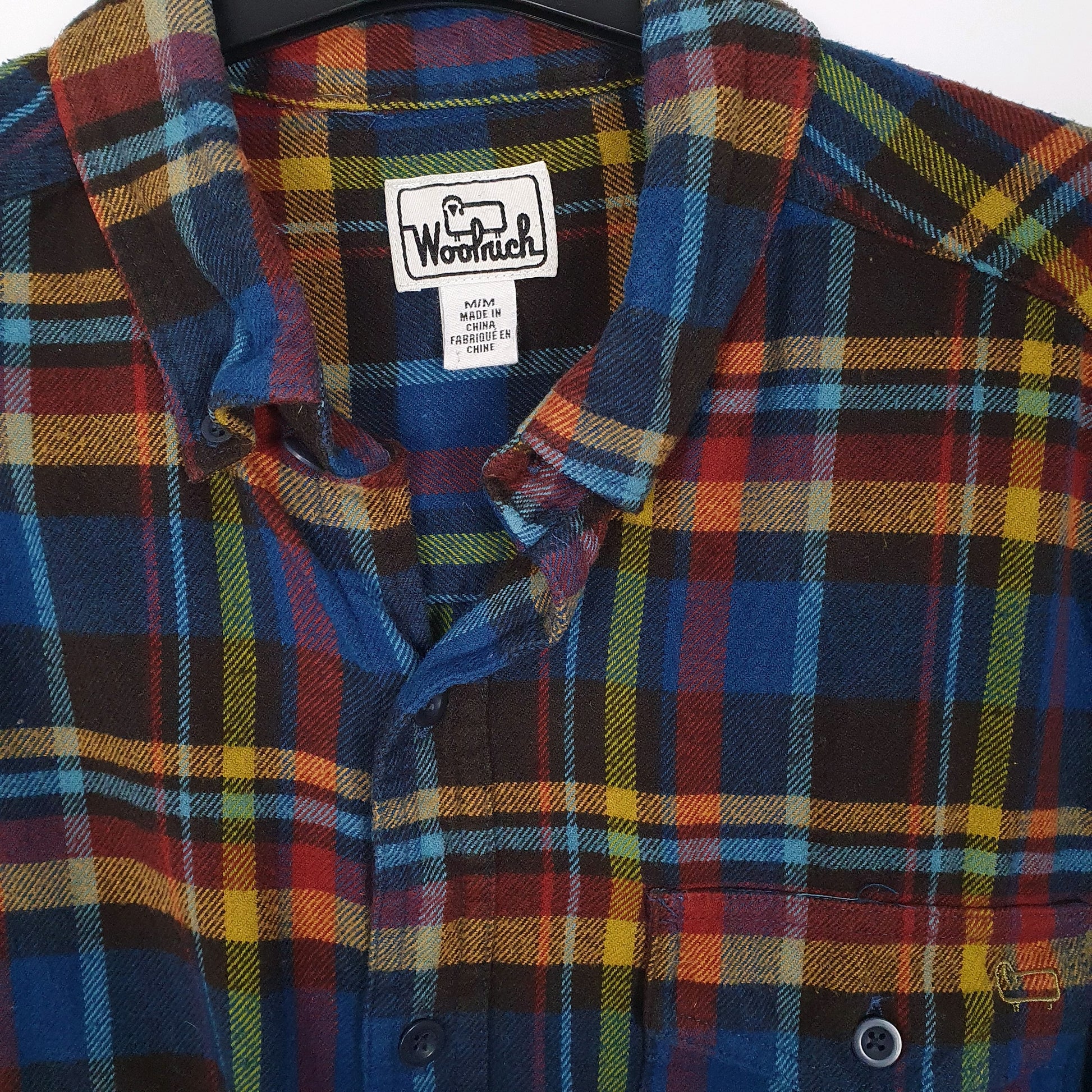 Mens Blue Woolrich  Long Sleeve Shirt