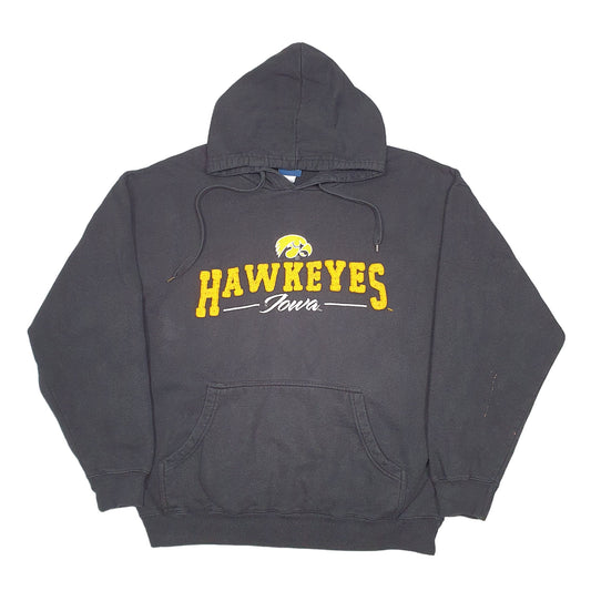 Mens Black Old Varsity Brand Iowa Hawkeyes American Football Hoodie Jumper