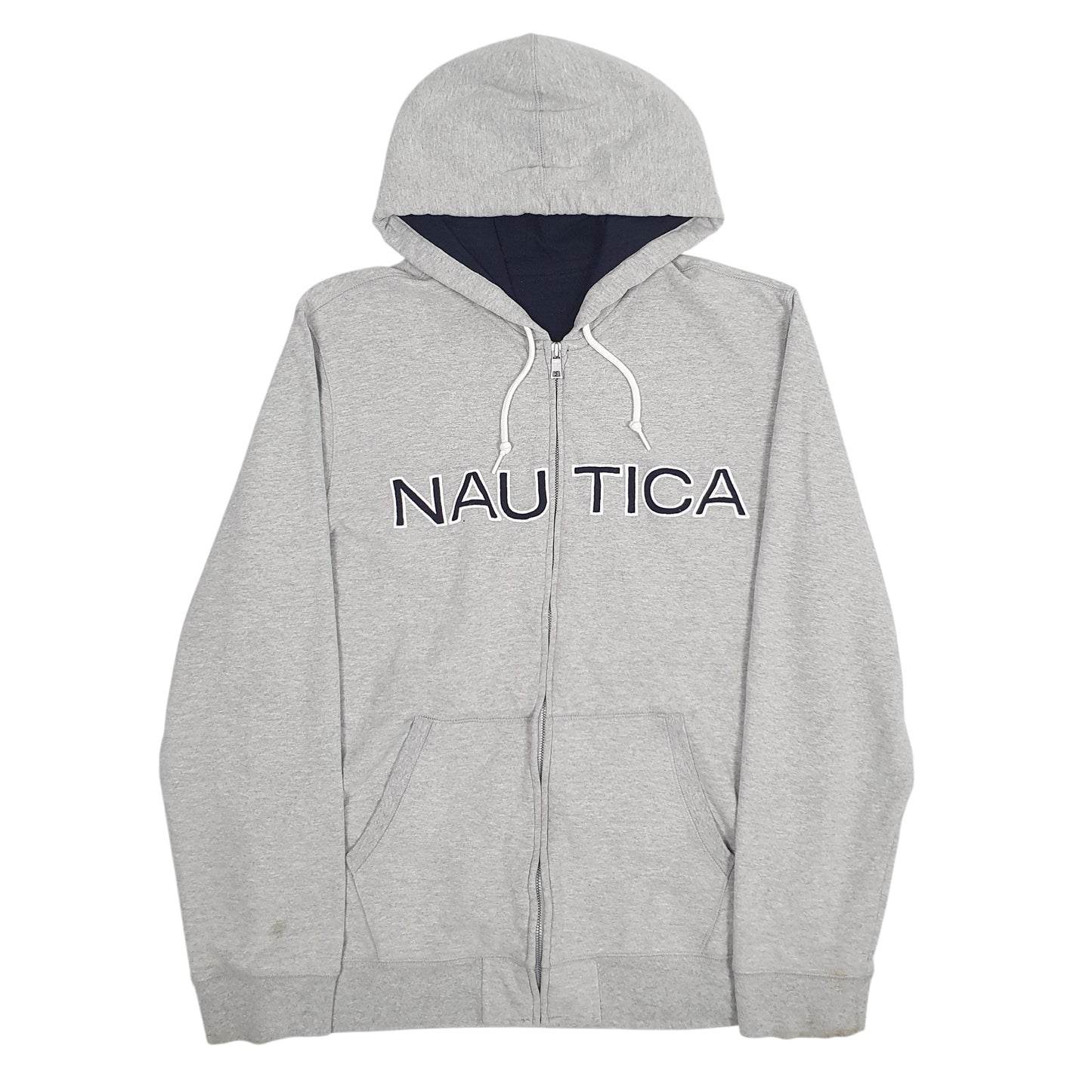 Mens Grey Nautica Spellout Full Zip Jumper