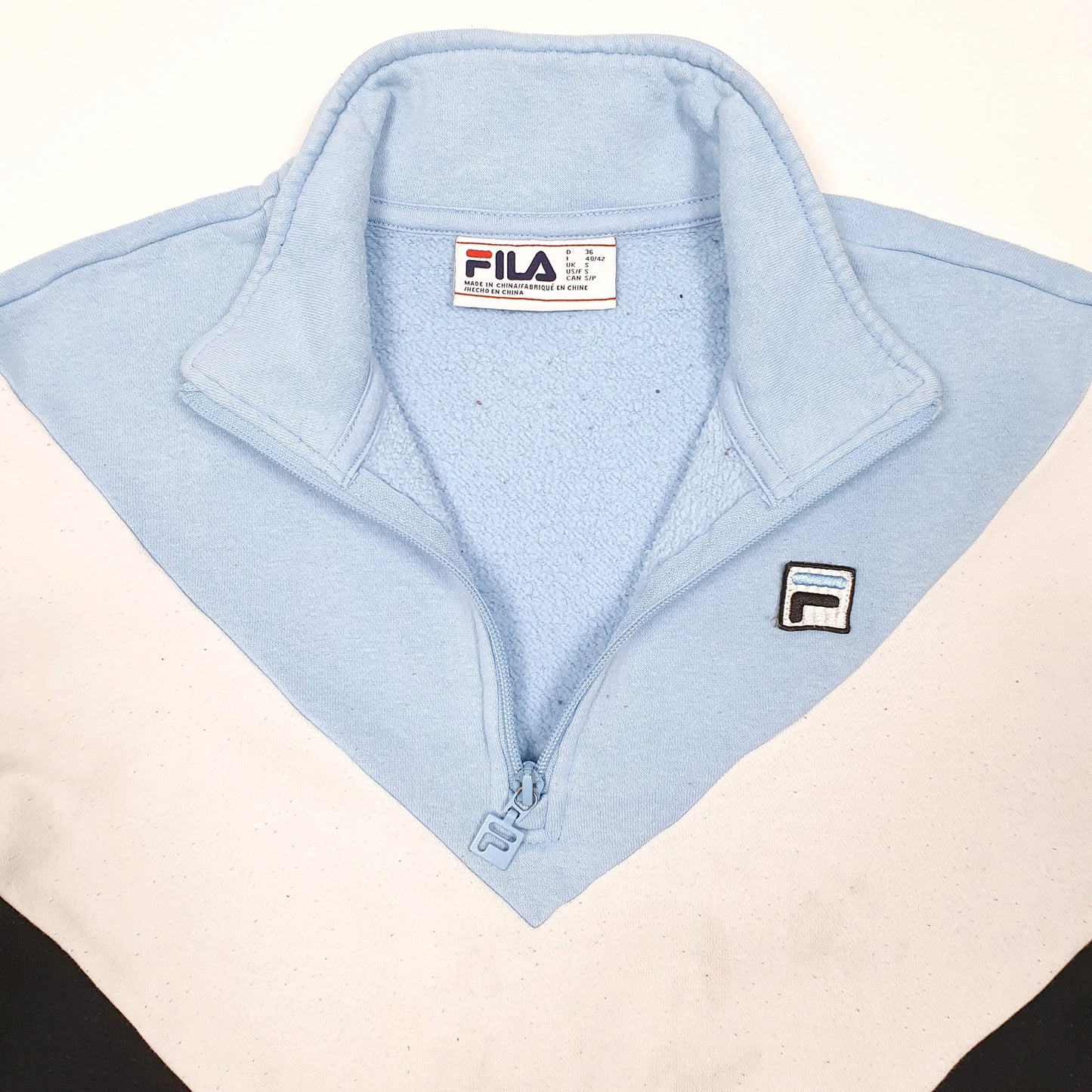 Mens Black Fila  Quarter Zip Jumper