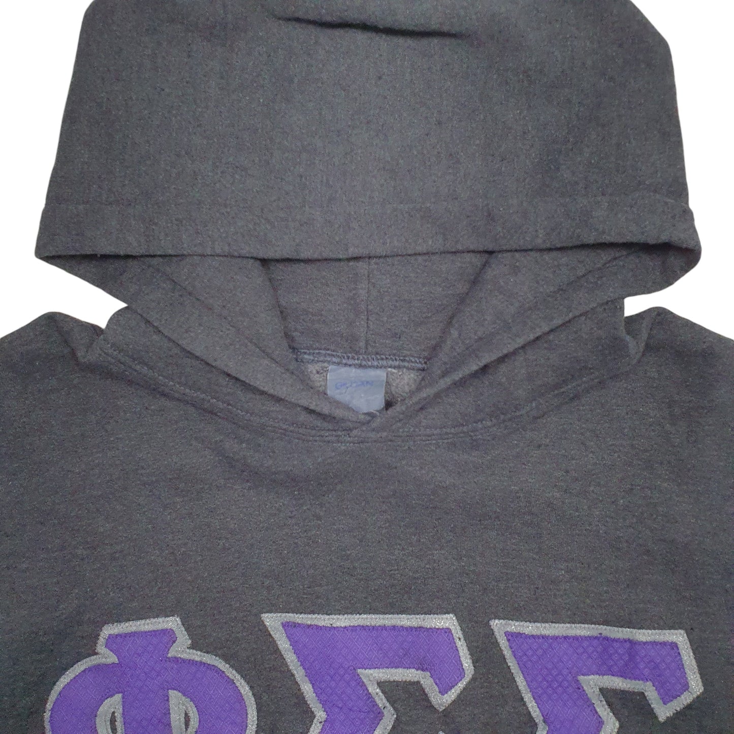 Mens Grey Gildan Vita Greek Lettering Hoodie Jumper