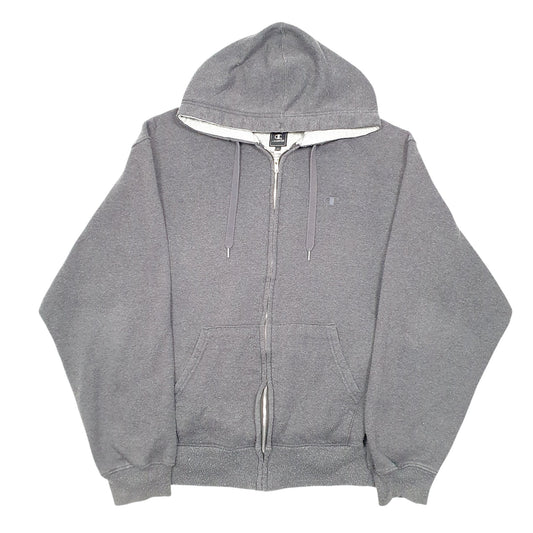 Mens Grey Champion Hoodie Full Zip Jumper