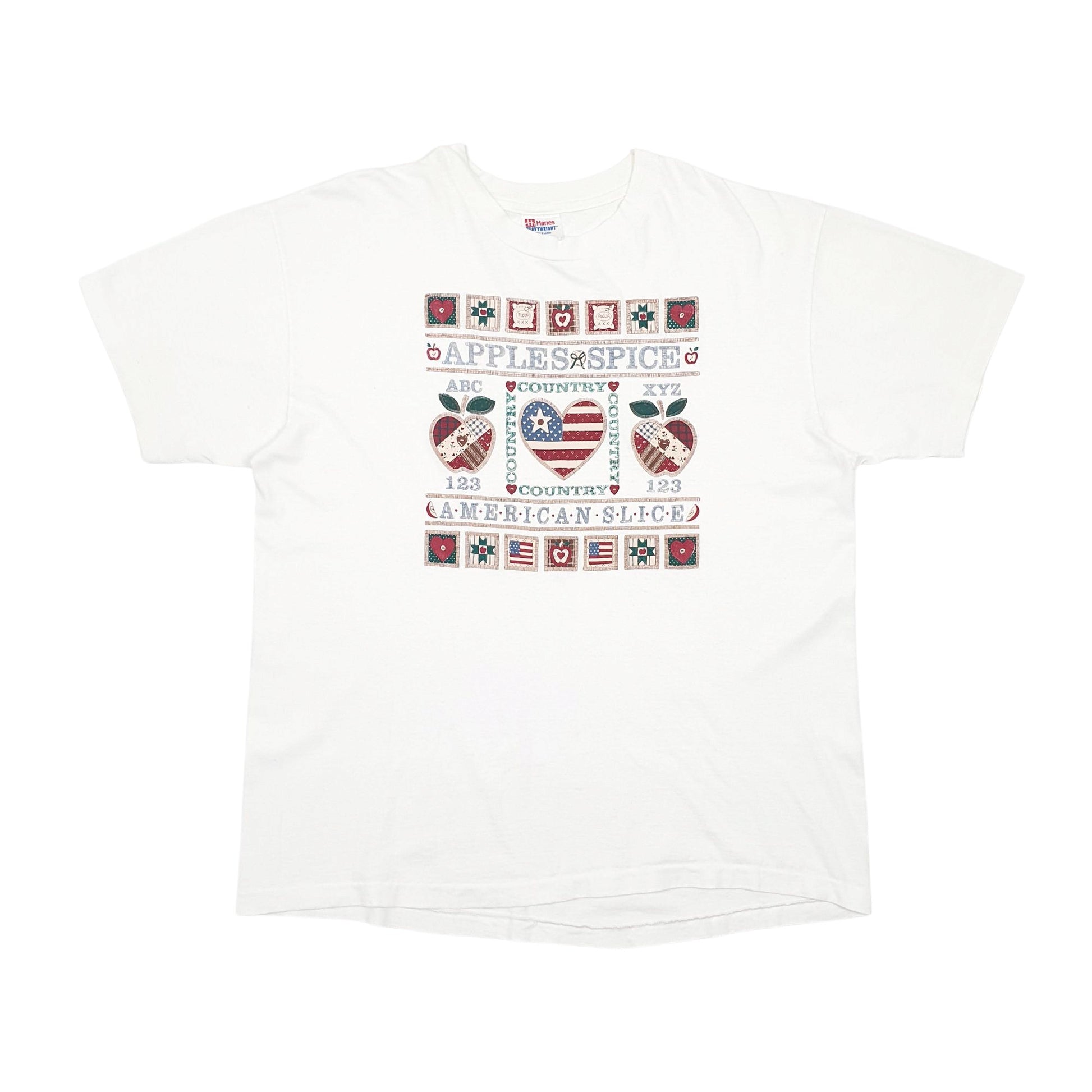 Mens White Hanes Single Stitch Vintage 90s Short Sleeve T Shirt