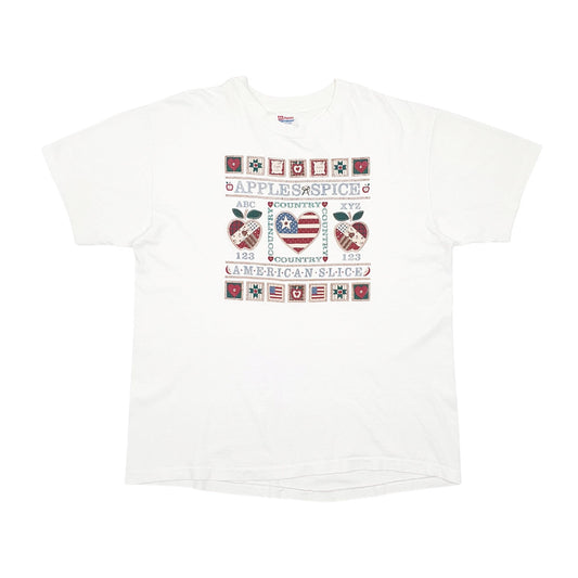 Mens White Hanes Single Stitch Vintage 90s Short Sleeve T Shirt