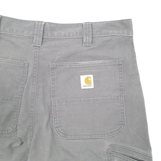 Mens Grey Carhartt Workwear Relaxed Carpenter Shorts