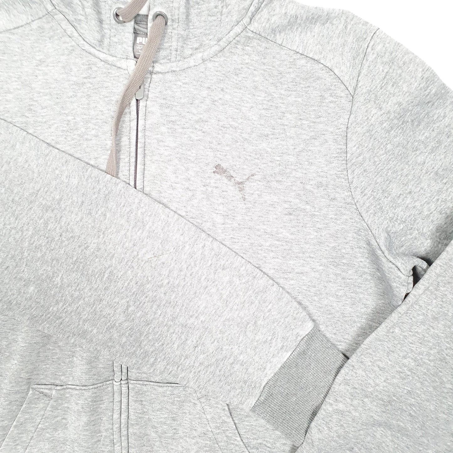 Mens Grey Puma Hoodie Full Zip Jumper