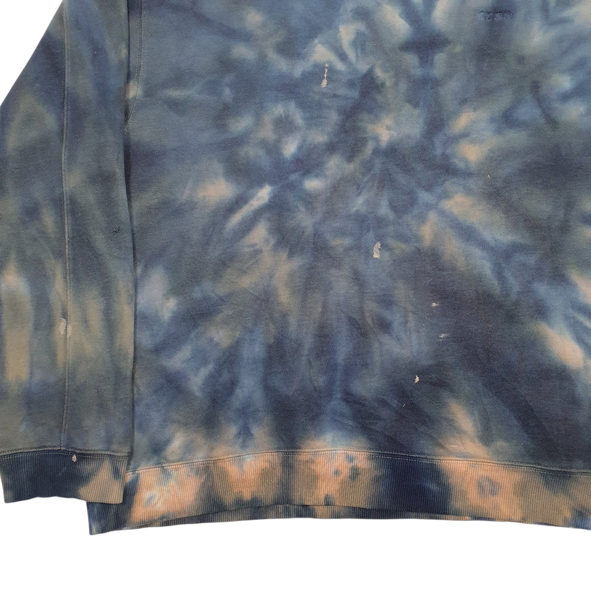 Mens Blue Izod Tye Dye Crewneck Jumper