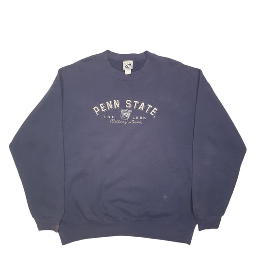 Mens Blue Lee Penn State Spellout Crewneck Jumper