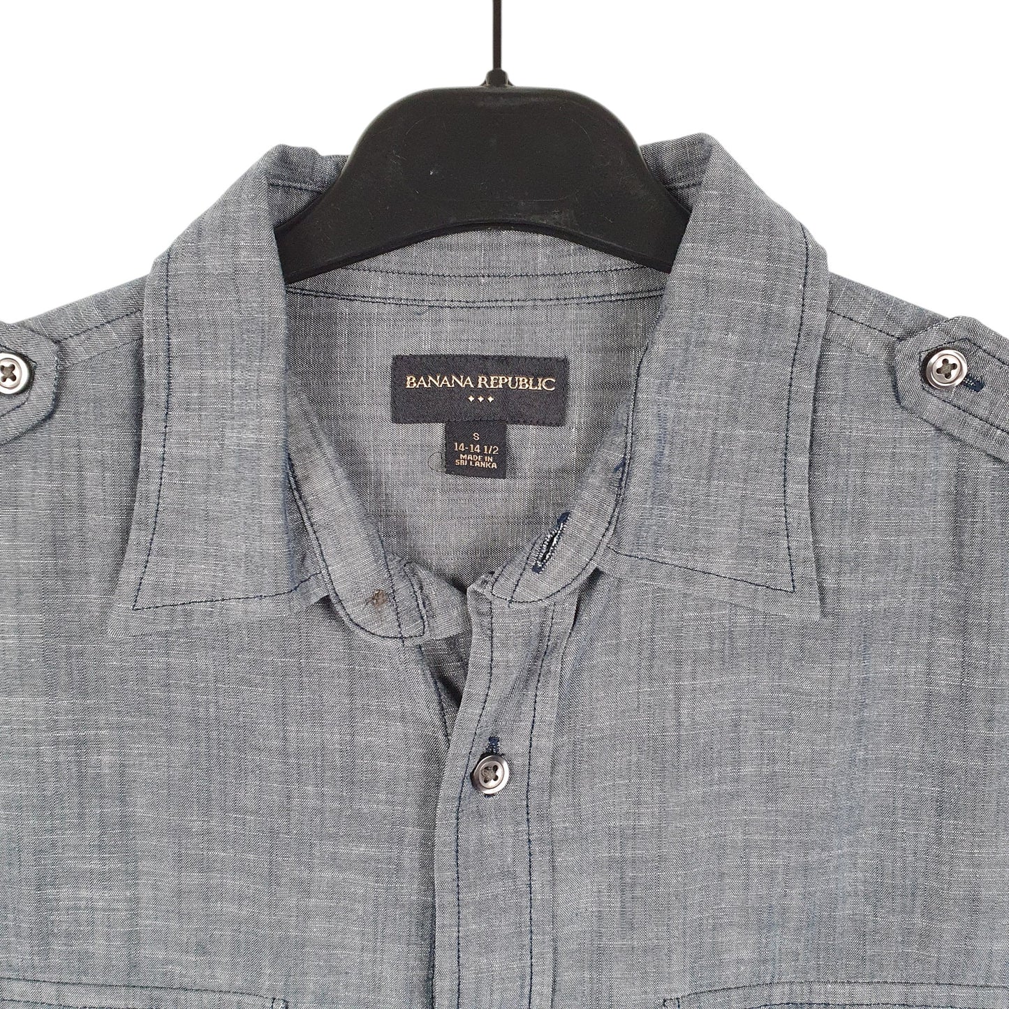 Mens Blue Banana Republic Chambray Long Sleeve Shirt