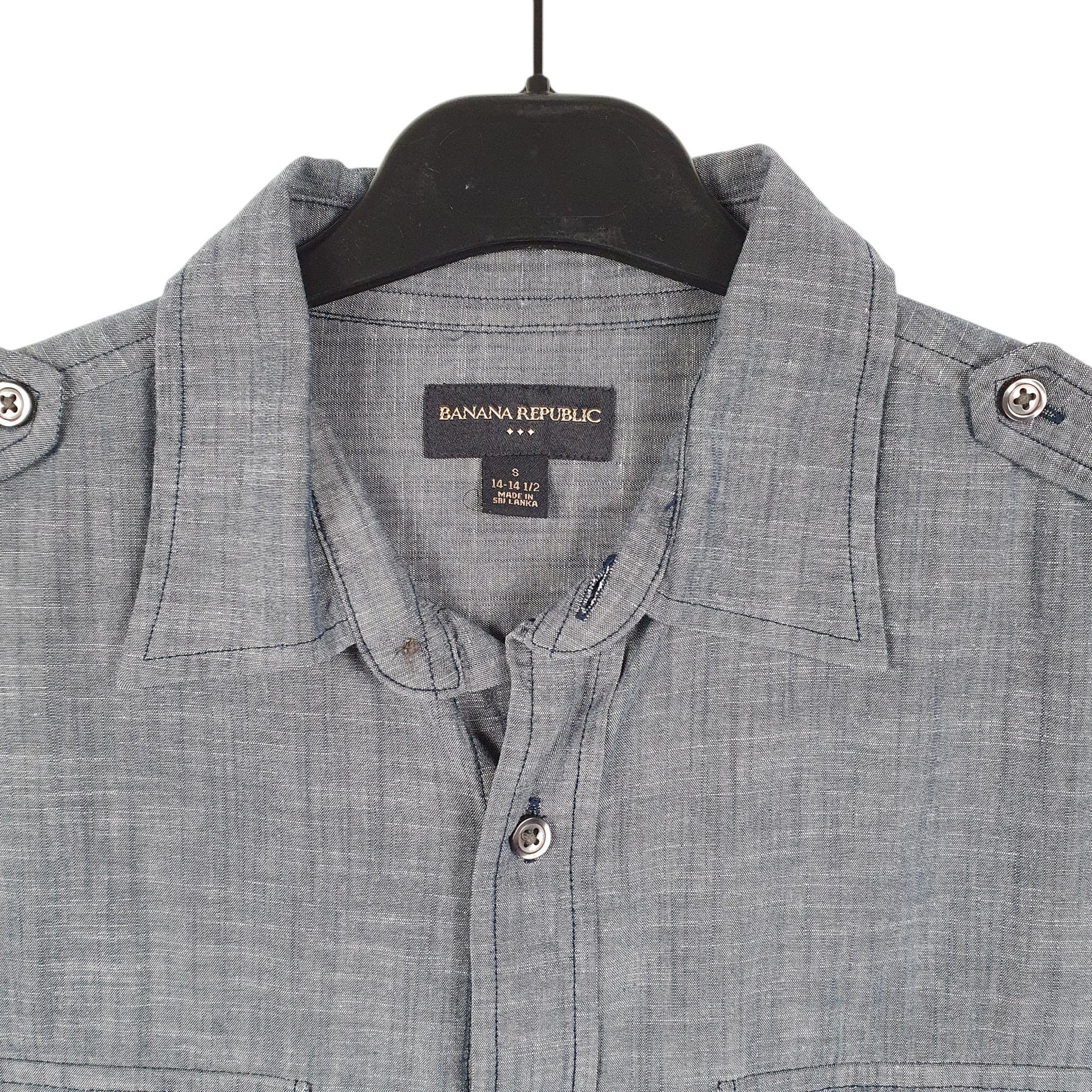 Mens Blue Banana Republic Chambray Long Sleeve Shirt