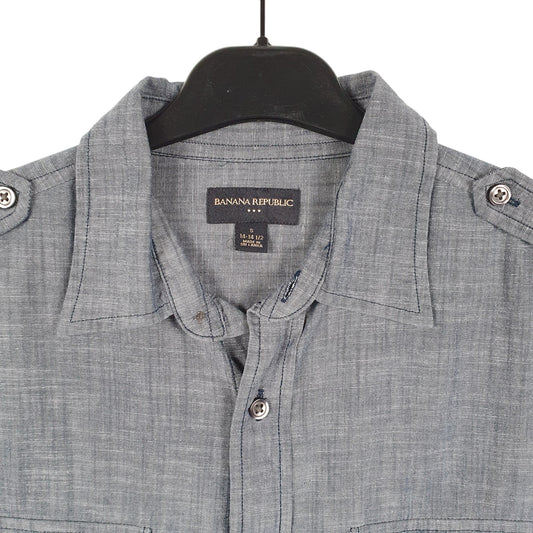 Mens Blue Banana Republic Chambray Long Sleeve Shirt