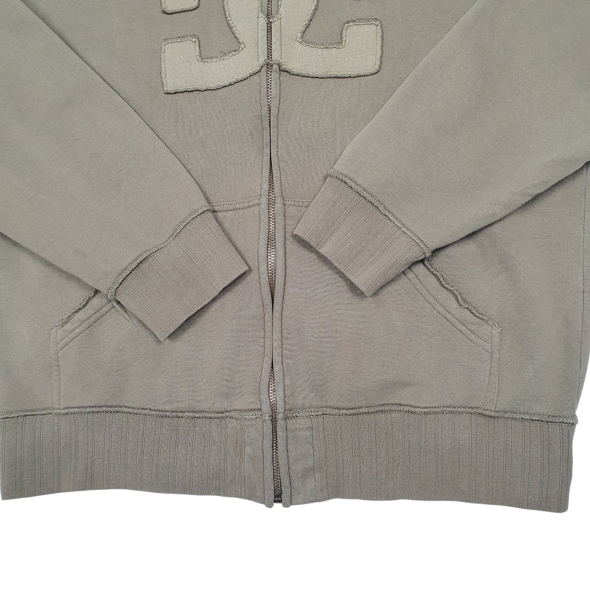 Mens Khaki DC Hoodie Skateboarding Shoes Full Zip Jumper