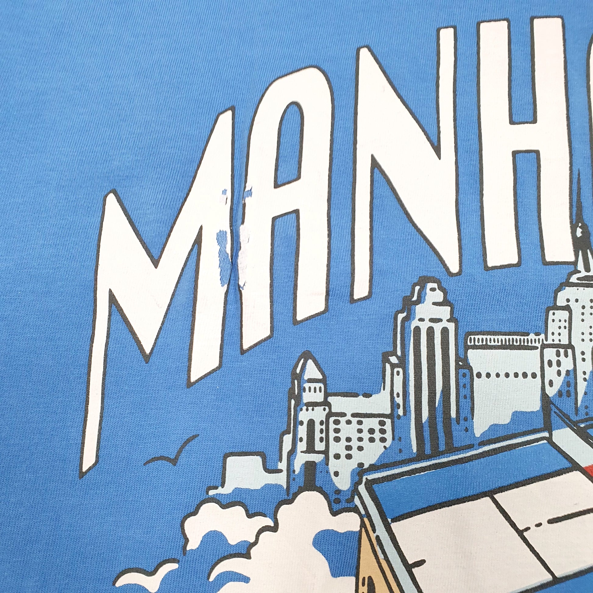 Mens Blue Tommy Hilfiger Manhattan Tennis Club Spellout Jeans Short Sleeve T Shirt