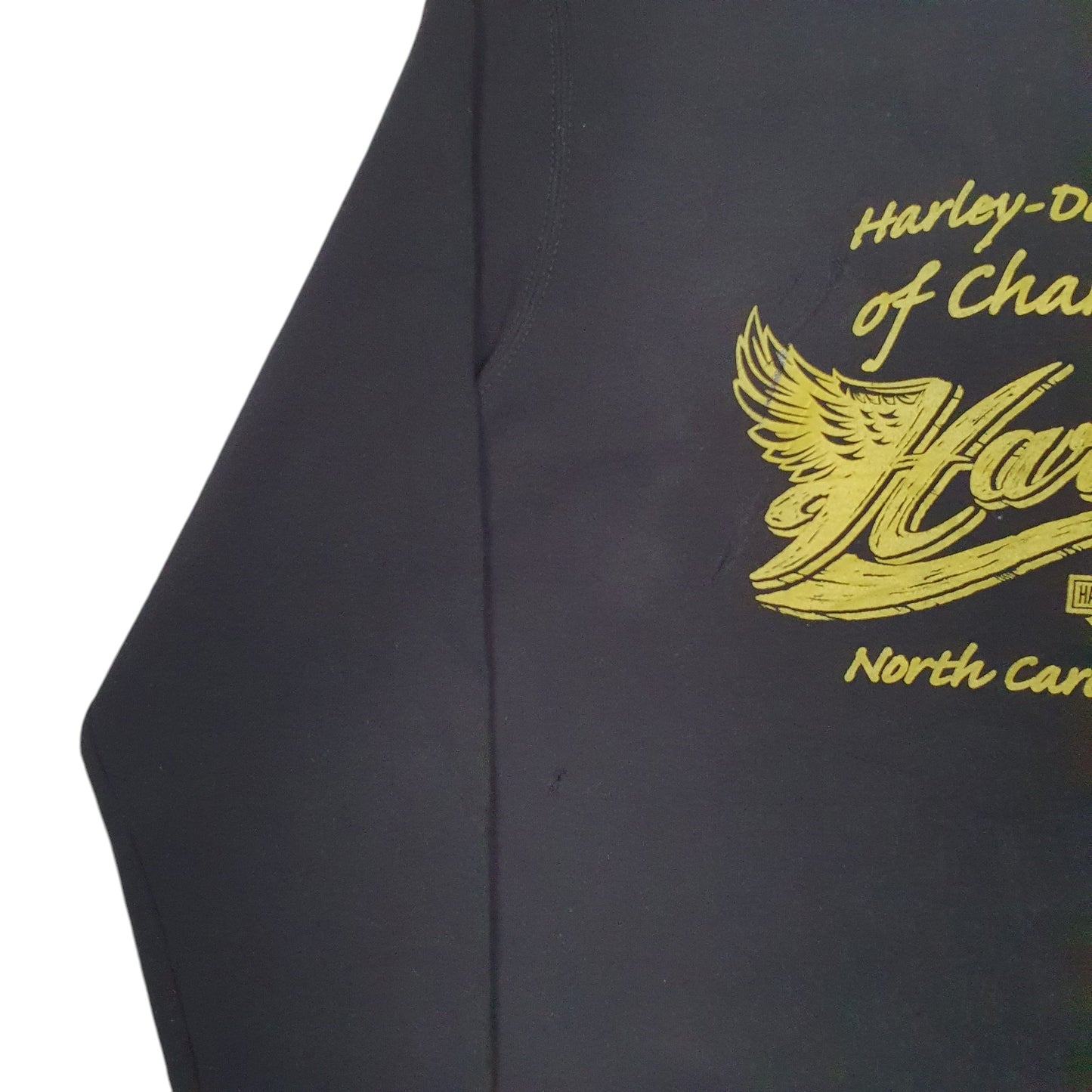 Mens Black Harley Davidson Spellout Motor Cycles Hoodie Jumper