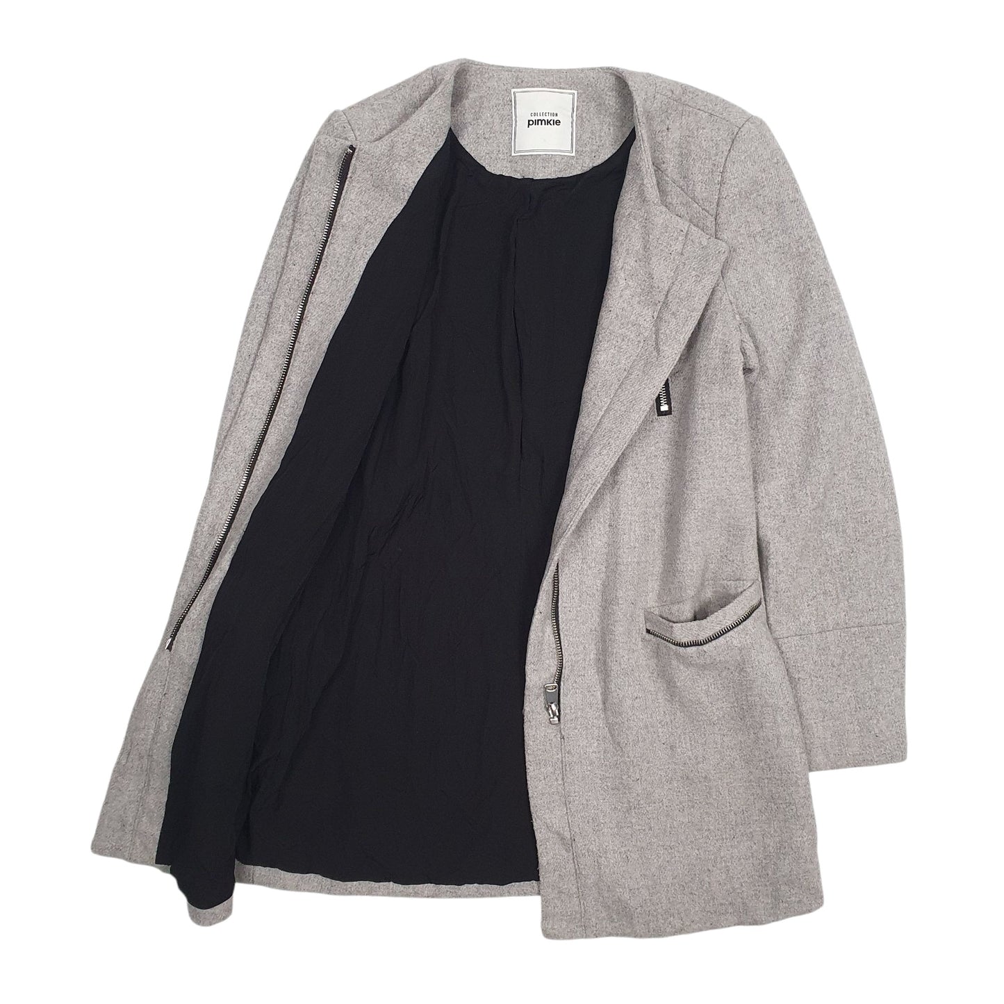 Womens Grey Pimkie Longline Hoodie Coat