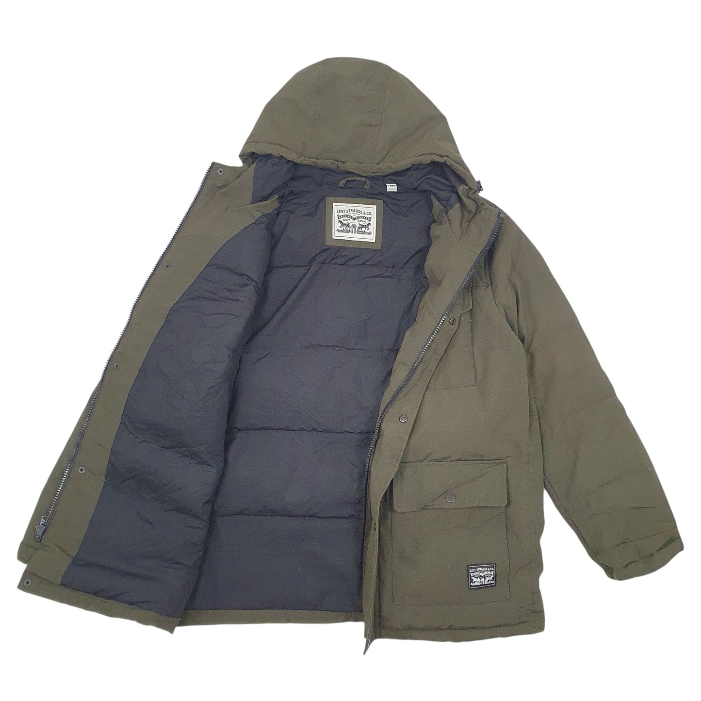 Mens Green Levis  Full Zip Coat