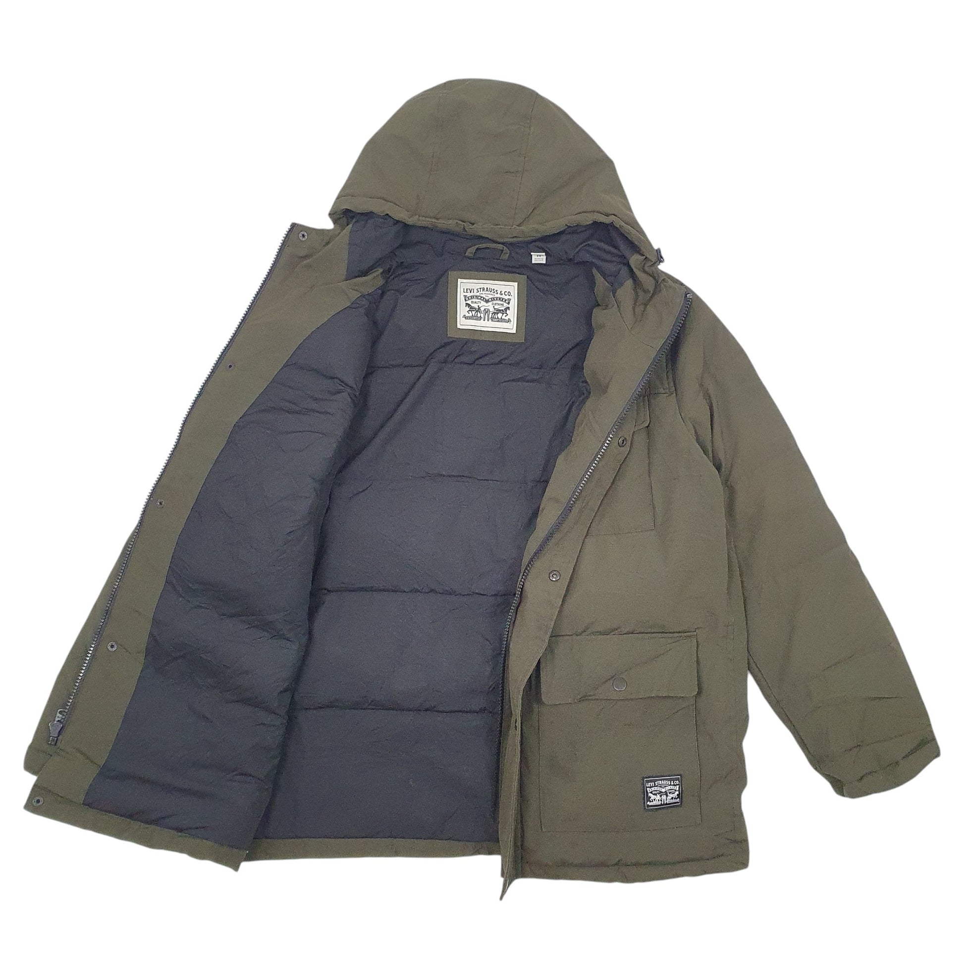 Mens Green Levis  Full Zip Coat